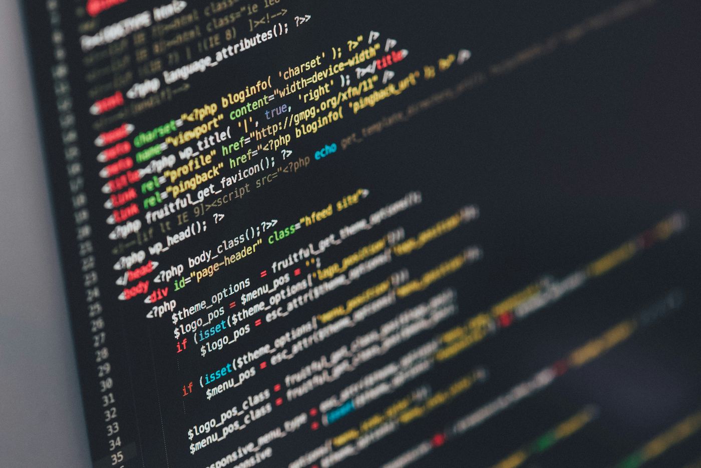 Source code on a computer screen
